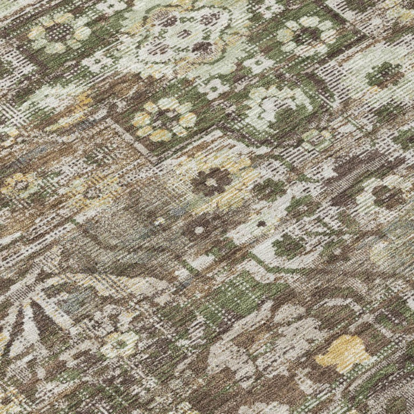 9 X 12 Floral Medallion Polyester Area Rug Washable Stain Resistant Patio Decor