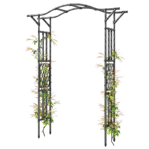 English Elm Outdoor Steel Garden Arch Trellis Matte Black Frame for Climbing Vines and Roses T3971P455885