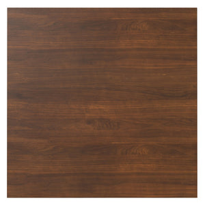 English Elm Lowry Square Dining Table - Handcrafted Walnut & Metal Centerpiece For Modern Dining Spaces, 8 Seats B136P266905
