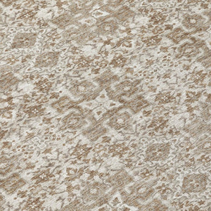 8 Ft Round Damask Polyester Area Rug Washable Stain Resistant Indoor Outdoor Patio