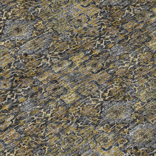 5x8 Damask Polyester Area Rug Washable Stain Resistant Indoor Outdoor Patio