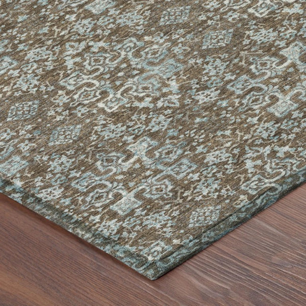 8 X 10 Damask Polyester Area Rug Stain Resistant Indoor Outdoor Patio Living Room