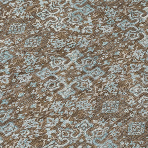 10 X 14 Damask Polyester Indoor Outdoor Rug Stain Resistant for Patio or Living Room