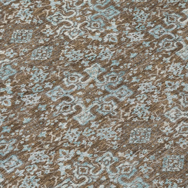 10 X 14 Damask Polyester Indoor Outdoor Rug Stain Resistant for Patio or Living Room
