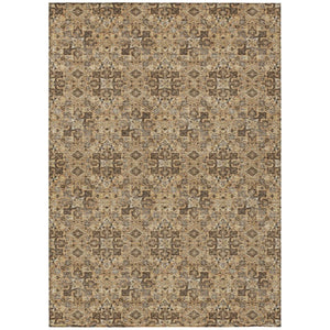 HomeRoots 5 X 8 Damask Polyester Area Rug Stain Resistant Washable for Patio or Living Room 741268