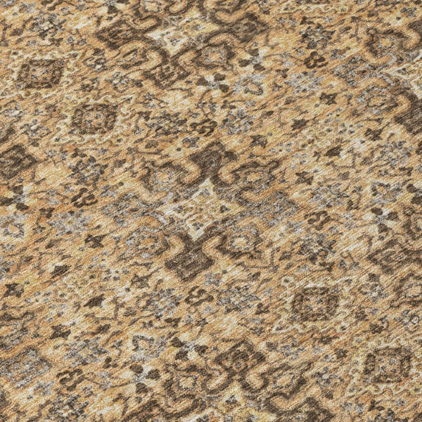 5 X 8 Damask Polyester Area Rug Stain Resistant Washable for Patio or Living Room