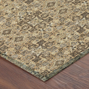 8 Foot Round Damask Polyester Area Rug for Patio Kitchen and High Traffic Spaces