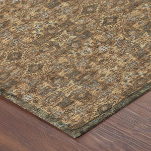 5x8 Damask Polyester Area Rug Washable Stain Resistant for Patio or Living Room