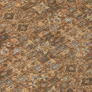 10 X 14 Damask Polyester Area Rug Washable Indoor Outdoor Stain Resistant Patio