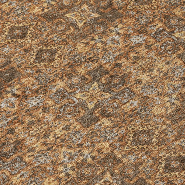 10 X 14 Damask Polyester Area Rug Washable Indoor Outdoor Stain Resistant Patio