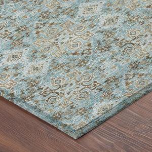 8 X 10 Damask Polyester Area Rug Washable Stain Resistant for Patio or Living Room