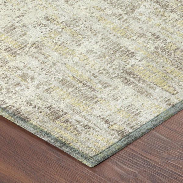 8x10 Ivory Silver Abstract Polyester Area Rug Stain Resistant for Indoor Outdoor Use