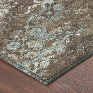 5 X 8 Floral Medallion Indoor Outdoor Rug Washable Polyester Pet Friendly Decor