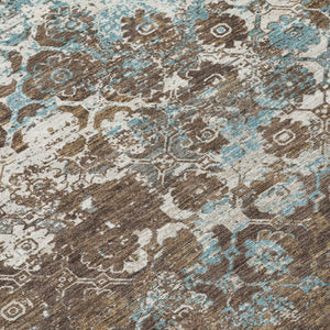 5 X 8 Floral Medallion Indoor Outdoor Rug Washable Polyester Pet Friendly Decor