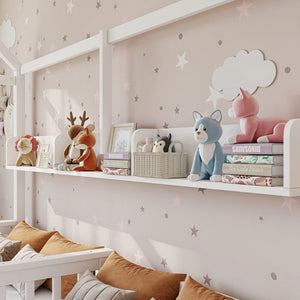 English Elm Double Twin House Bed Pine Wood Frame Kids Playhouse Bunk with Storage Drawers White W5305S00006