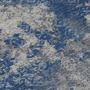 9x12 Abstract Navy Polyester Area Rug Washable Stain Resistant Indoor Outdoor Use