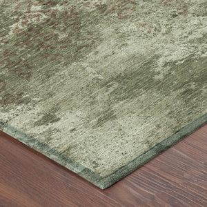 5 Ft X 8 Ft Olive Abstract Polyester Area Rug Washable for Patio or Living Room