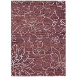 HomeRoots 8 X 10 Floral Polyester Indoor Outdoor Rug Washable Stain Resistant Patio Porch 741456