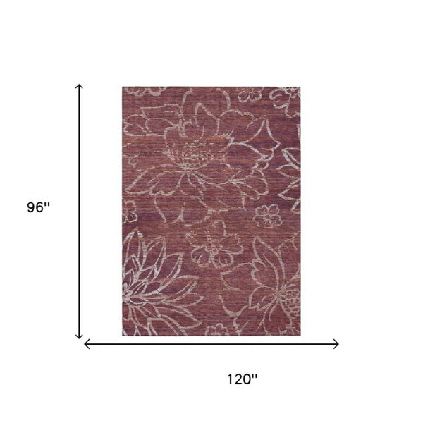8 X 10 Floral Polyester Indoor Outdoor Rug Washable Stain Resistant Patio Porch