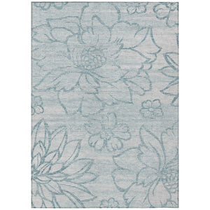 HomeRoots 5x8 Floral Polyester Area Rug Stain Resistant Washable for Indoor Outdoor Spaces 741478