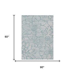 5x8 Floral Polyester Area Rug Stain Resistant Washable for Indoor Outdoor Spaces