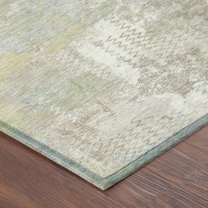 10 X 14 Ivory Silver Abstract Polyester Rug Stain Resistant Indoor Outdoor Use