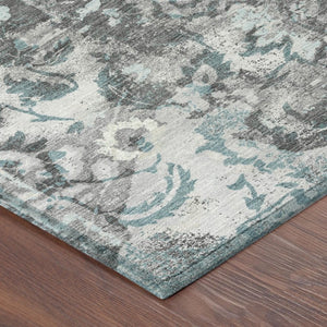 8x10 Floral Polyester Area Rug Stain Resistant for Indoor Outdoor Living Spaces