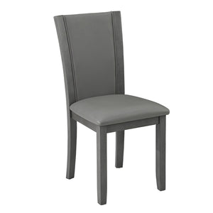 English Elm Dining Chairs Set of 4 Rubberwood Frame with Padded Faux Leather Ergonomic Seats Gray W1998P248088