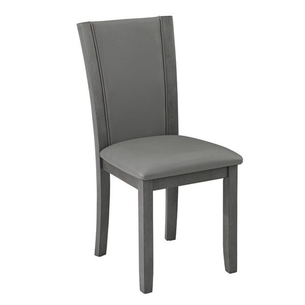 English Elm Dining Chairs Set of 4 Rubberwood Frame with Padded Faux Leather Ergonomic Seats Gray W1998P248088