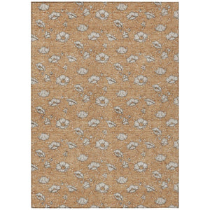 HomeRoots 8 X 10 Floral Polyester Area Rug Washable Stain Resistant Patio Porch Living Room 741600