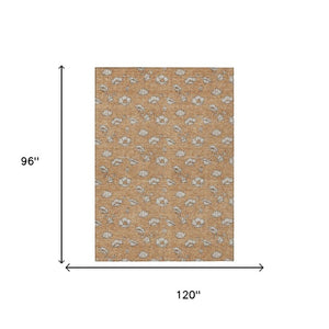 8 X 10 Floral Polyester Area Rug Washable Stain Resistant Patio Porch Living Room