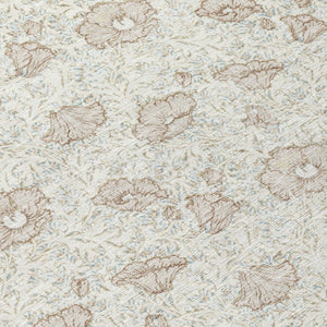 5 X 8 Ivory Floral Polyester Area Rug Washable Stain Resistant Indoor Outdoor Patio