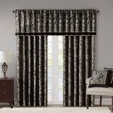 Madison Park Aubrey Traditional Jacquard Curtain Panel Pair MP40-693 Black