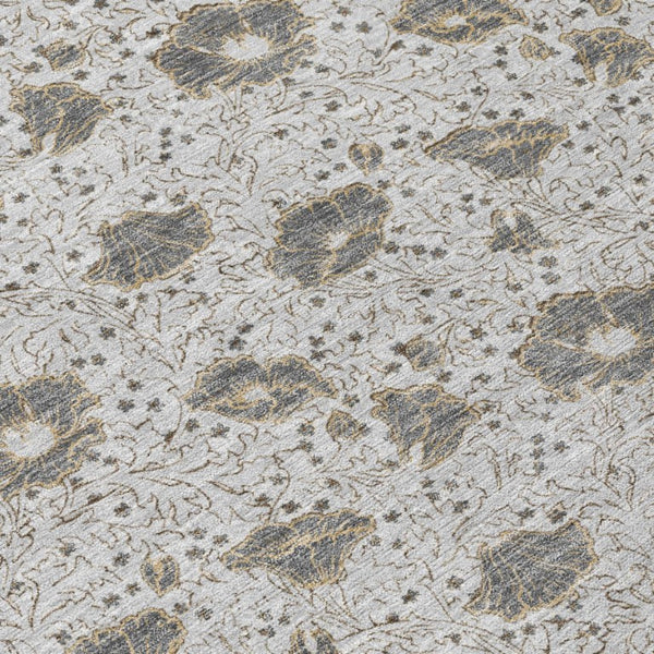 8 Foot Round Floral Polyester Area Rug Washable and Stain Resistant for Patio or Home