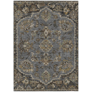 HomeRoots 8 X 10 Floral Medallion Polyester Area Rug Washable Indoor Outdoor Patio Decor 741648