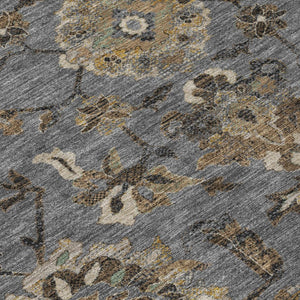 10 Ft Floral Medallion Polyester Area Rug Stain Resistant for Indoor Outdoor Use