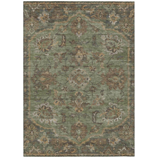 HomeRoots 5 X 8 Floral Medallion Polyester Area Rug Stain Resistant Indoor Outdoor Use 741664