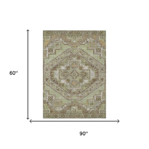 5x8 Southwestern Polyester Area Rug Washable Stain Resistant Indoor Outdoor Patio