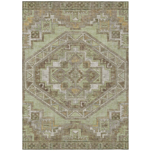 HomeRoots 10 X 14 Southwestern Polyester Area Rug Stain Resistant Indoor Outdoor Patio 741680