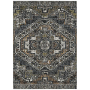 HomeRoots 10 Ft X 14 Ft Southwestern Polyester Area Rug Washable Stain Resistant Patio 741686