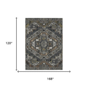 10 Ft X 14 Ft Southwestern Polyester Area Rug Washable Stain Resistant Patio