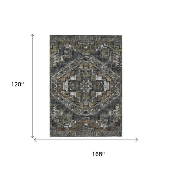 10 Ft X 14 Ft Southwestern Polyester Area Rug Washable Stain Resistant Patio