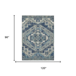8x10 Southwestern Polyester Area Rug Washable Stain Resistant Indoor Outdoor Use