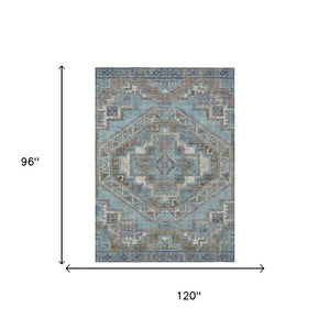 8 X 10 Southwestern Polyester Area Rug Stain Resistant for Patio or Living Room