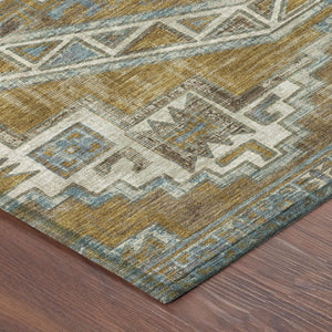 9 X 12 Southwestern Polyester Area Rug Stain Resistant for Indoor Outdoor Use