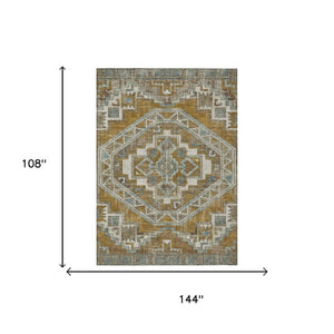 9 X 12 Southwestern Polyester Area Rug Stain Resistant for Indoor Outdoor Use
