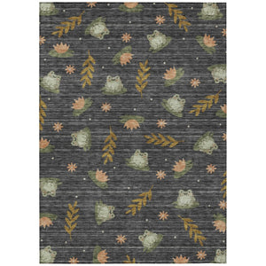 HomeRoots 10 Ft X 14 Ft Botanical Leaf Polyester Area Rug Washable Stain Resistant Indoor Outdoor 741716