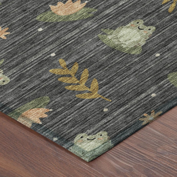 10 Ft X 14 Ft Botanical Leaf Polyester Area Rug Washable Stain Resistant Indoor Outdoor