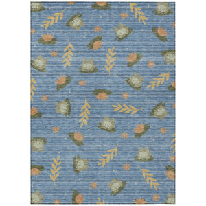 HomeRoots 10 X 14 Botanical Leaf Polyester Area Rug Washable Stain Resistant Indoor Outdoor Use 741728