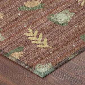 9 X 12 Botanical Leaf Polyester Area Rug Stain Resistant for Patio or Living Room